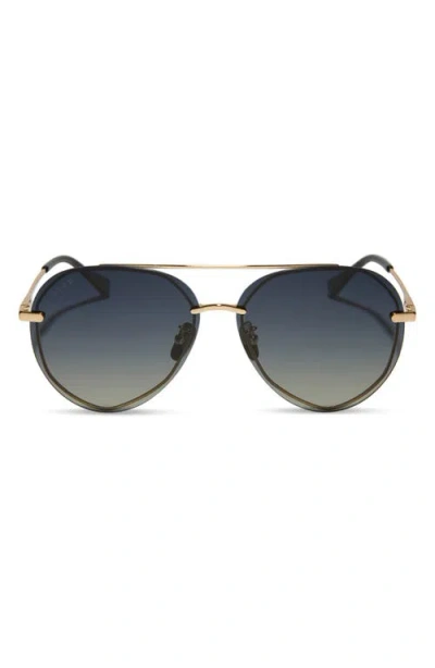Diff Lenox 62mm Oversize Polarized Gradient Aviator Sunglasses