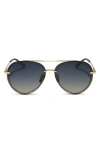 Diff Lenox 62mm Oversize Polarized Gradient Aviator Sunglasses In Multi