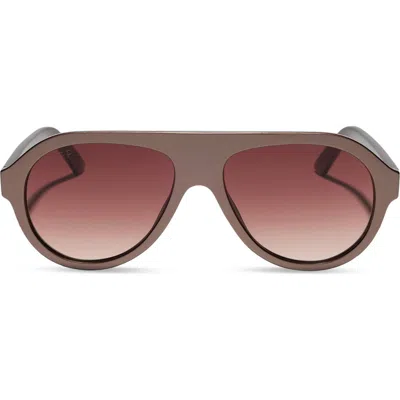 Diff Lyla Aviator Sunglasses In Pearled Umber/ Brown Gradient