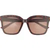 Diff Madison 63mm Square Sunglasses In Brown