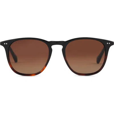 Diff Maxwell 51mm Gradient Polarized Round Sunglasses In Brown