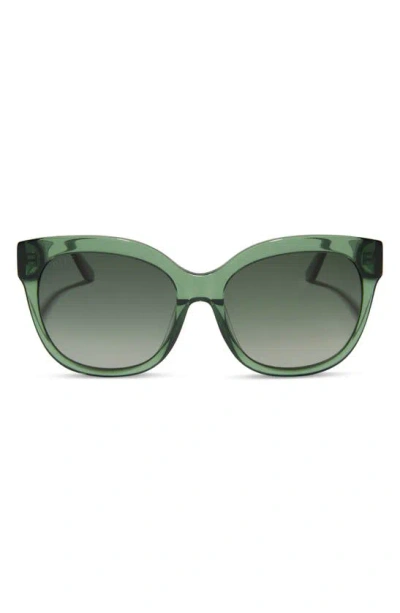 Diff Maya 56mm Polarized Round Sunglasses In Green