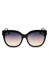 Diff Maya 59mm Round Sunglasses In Black