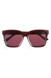 Diff Meredith 54mm Square Sunglasses In Burgundy