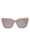 Diff Meredith 54mm Square Sunglasses In Silver Flash