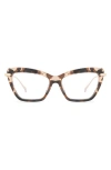 Diff Mila 54mm Cat Eye Optical Glasses In Brown