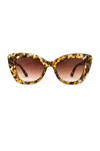 Diff Raven Sunglasses In Sea Turtle Tortoise And Brown Gradient