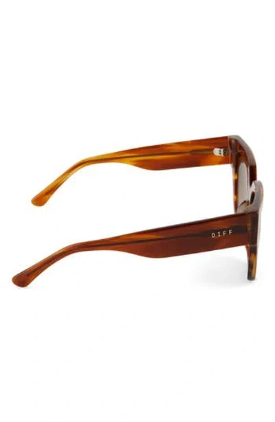 Diff Remi Ii 53mm Polarized Square Sunglasses In Brown Gradient