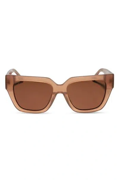Diff Remi Ii 53mm Polarized Square Sunglasses In Taupe/brown