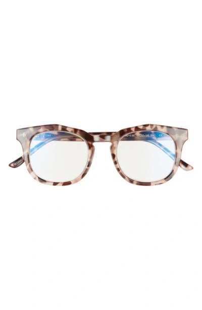 Diff Rowan 50mm Small Blue Light Blocking Reading Glasses In Beige Tortoise/clear