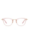 Diff Rue 46mm Cat Eye Optical Glasses In Azalea Crystal/clear