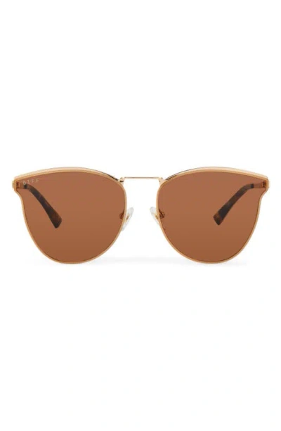 Diff Sadie 58mm Flat Front Sunglasses In Gold