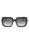 Diff Sandra 54mm Gradient Square Sunglasses In Brown