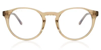 Diff Sawyer Vintage Crystal+blue Light Technology Clear Lens Occhiali Da Vista Marroni Per Uomo (solo Mon