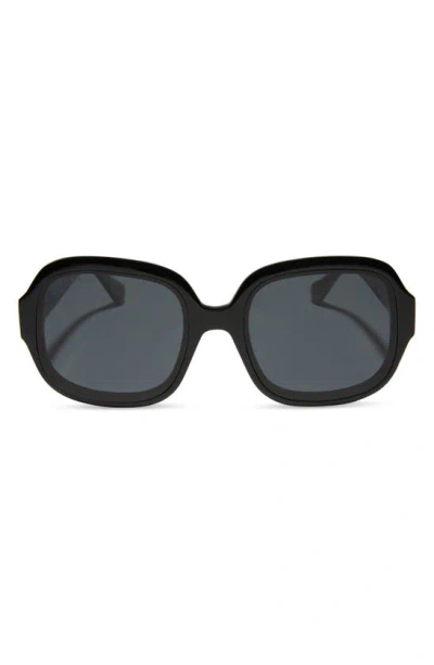Diff Seraphina 57mm Polarized Round Sunglasses In Black