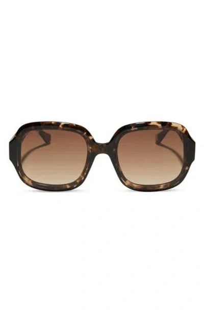 Diff Seraphina 57mm Round Sunglasses In Espresso Tort/brown Gradient