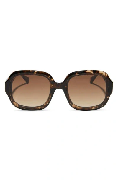 Diff Seraphina 57mm Round Sunglasses In Espresso Tort / Brown Gradient