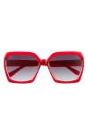 Diff Sloane 54mm Square Sunglasses In Red
