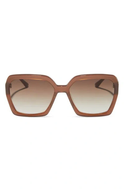 Diff Sloane 54mm Square Sunglasses In Brown Gradient