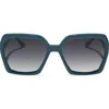 Diff Sloane 54mm Square Sunglasses In Grey Gradient
