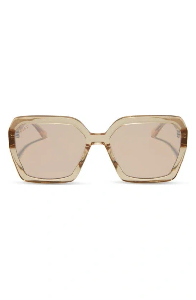 Diff Sloane 54mm Square Sunglasses In Honey Crystal Flash