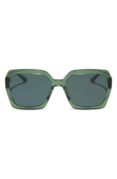 Diff Sloane 54mm Square Sunglasses In Green