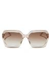 Diff Sloane 54mm Square Sunglasses In Vint Rose Crystal / Brown Grad