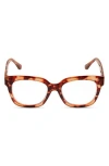 Diff Solstice 50mm Square Blue Light Filtering Glasses In Brown