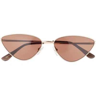 Diff Tabitha 60mm Cat Eye Sunglasses In Gold/ Brown