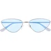 Diff Tabitha 60mm Cat Eye Sunglasses In Silver/ Blue Tint