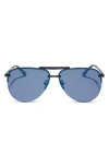 Diff Tahoe 65mm Oversize Aviator Sunglasses In Black/midnight Mirror