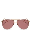 Diff Tahoe 65mm Oversize Aviator Sunglasses In Gold/mauve