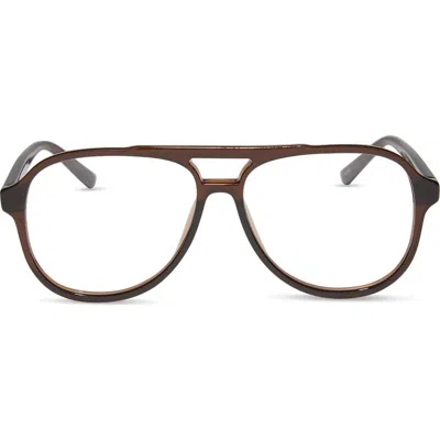 Diff Tatum Aviator Blue Light Blocking Reading Glasses In Whiskey Crystal