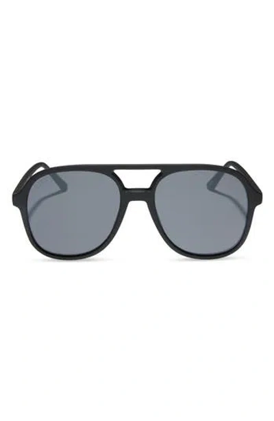 Diff Tegan 55mm Aviator Sunglasses In Black