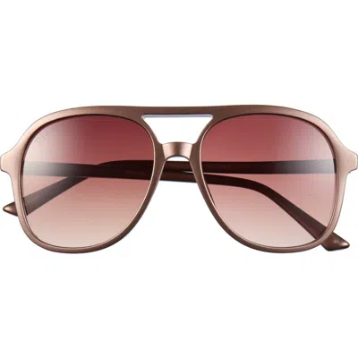 Diff Tegan 55mm Aviator Sunglasses In Pearled Umber Brown Gradient