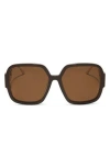 Diff Tina Ii 58mm Polarized Square Sunglasses In Brown