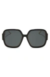 Diff Tina Ii 58mm Polarized Square Sunglasses In Gray