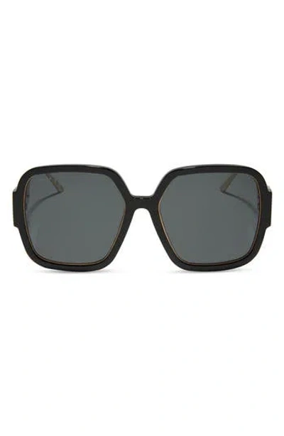 Diff Tina Ii 58mm Polarized Square Sunglasses In Gray