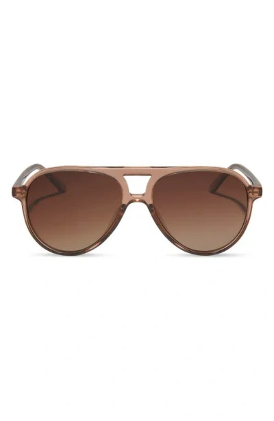 Diff Tosca Ii 56mm Aviator Sunglasses In Brown