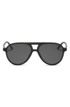 Diff Tosca Ii 56mm Polarized Aviator Sunglasses In Black