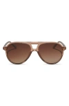 Diff Tosca Ii 56mm Polarized Aviator Sunglasses In Brown Gradient