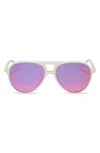 Diff Tosca Ii 56mm Polarized Aviator Sunglasses In Pink Rush Mirror