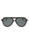 Diff Tosca Iii 56mm Aviator Sunglasses In Black/grey