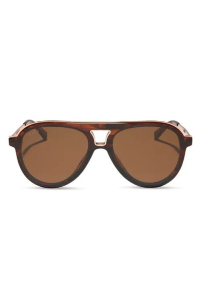 Diff Tosca Iii 56mm Aviator Sunglasses In Brown