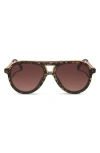 Diff Tosca Iii 56mm Aviator Sunglasses In Brown
