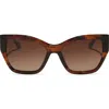 Diff Vivienne 56mm Cat Eye Sunglasses In Brown Gradient