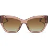 Diff Vivienne 56mm Cat Eye Sunglasses In Cafe Ole/brown Gradient