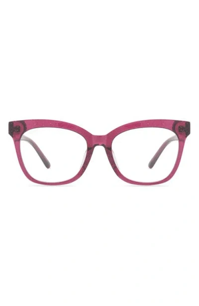 Diff Winston 50mm Cat Eye Optical Glasses In Festive Chestnut/clear