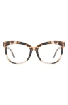 Diff Winston 50mm Cat Eye Optical Glasses In Himalayan Tort/clear