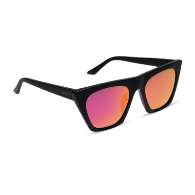 Diff Women's Avril Sunglasses In Matte Black + Sunset Mirror In Multi